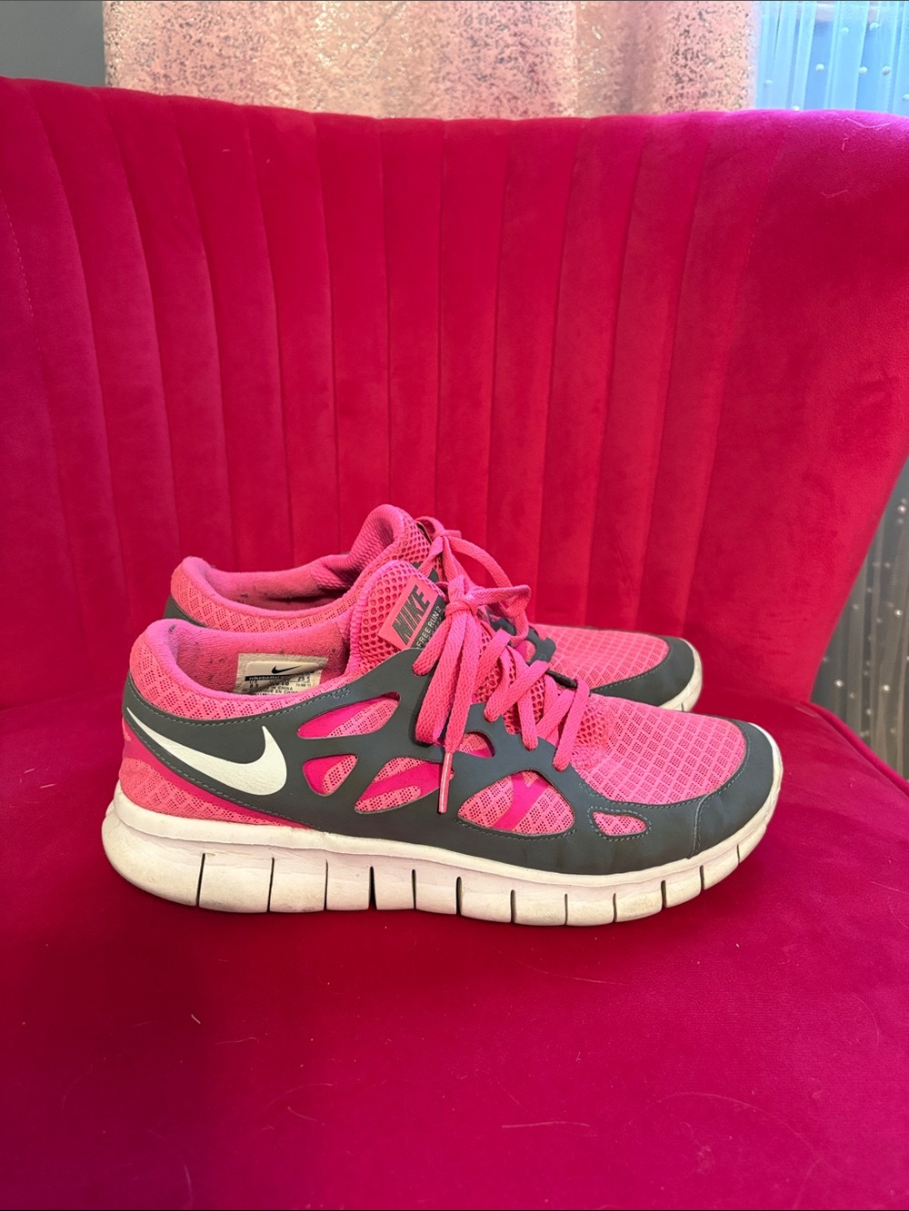 Nike Pink and Gray Women's Athletic Sneakers